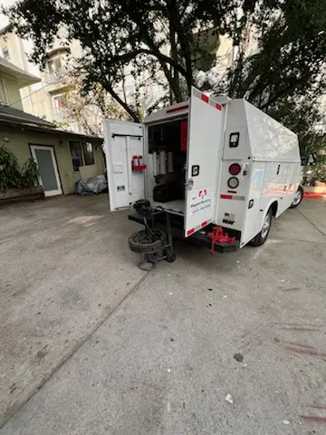 Magnet Plumbing service vehicle on-site for Water Heater Repair in Blue Bell Gardens